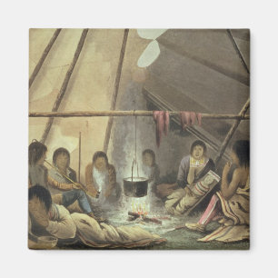 Interior of a Cree Indian Tent, March 25th 1820, f Magnet