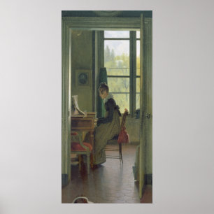 Interior of a Dining Room, detail of a woman Poster