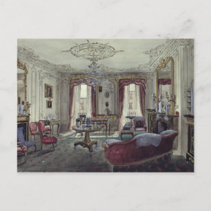 Interior of a drawing room postcard