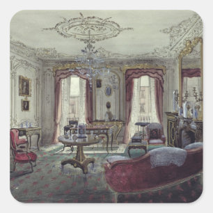 Interior of a drawing room square sticker