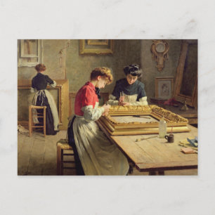 Interior of a Frame Gilding Workshop Postcard
