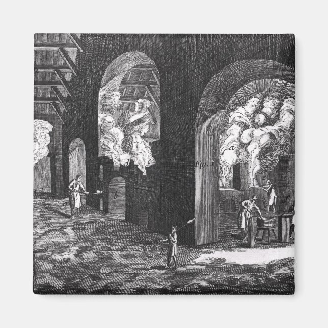 Interior of a Glass Factory Magnet (Front)