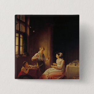 Interior of a House in Macon 15 Cm Square Badge