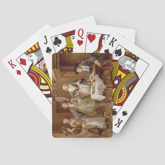 Interior of a Kitchen with Figures Tasting Wine Playing Cards (Back)