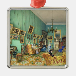 Interior of a living room, 1847 metal tree decoration