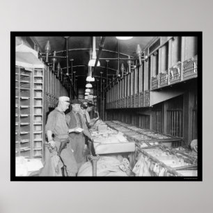 Interior of a Mail Train 1910 Poster