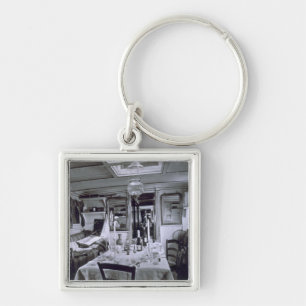 Interior of a Nile Boat (b&w photo) Key Ring