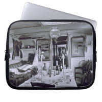 Interior of a Nile Boat (b&w photo)