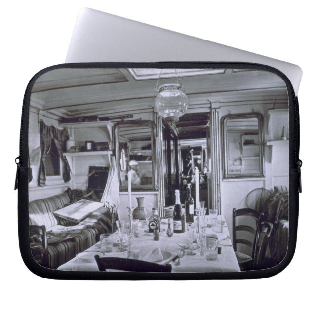Interior of a Nile Boat (b&w photo) Laptop Sleeve (Front)
