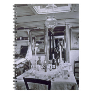 Interior of a Nile Boat (b&w photo) Notebook
