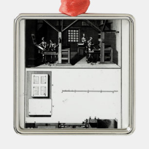Interior of a Printing Works and Plan Metal Tree Decoration