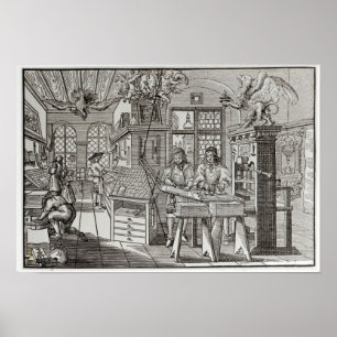 Interior of a printing works in Nuremberg Poster