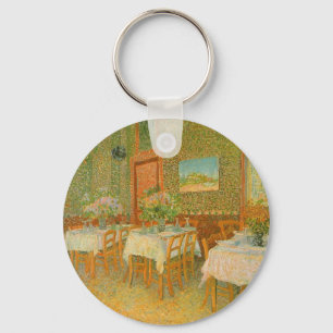 Interior of a Restaurant by Vincent van Gogh Key Ring