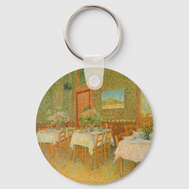 Interior of a Restaurant by Vincent van Gogh Key Ring (Front)