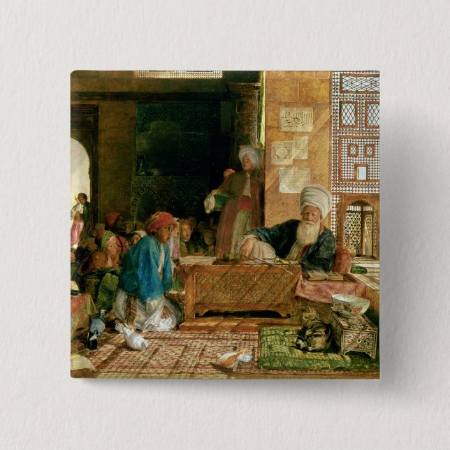 Interior of a School, Cairo 15 Cm Square Badge (Front)