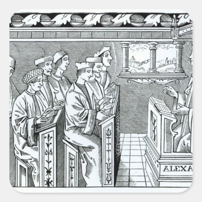 Interior of a School Square Sticker (Front)