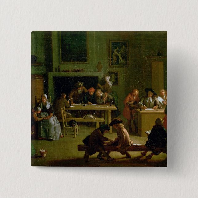 Interior of a Schoolroom 15 Cm Square Badge (Front)