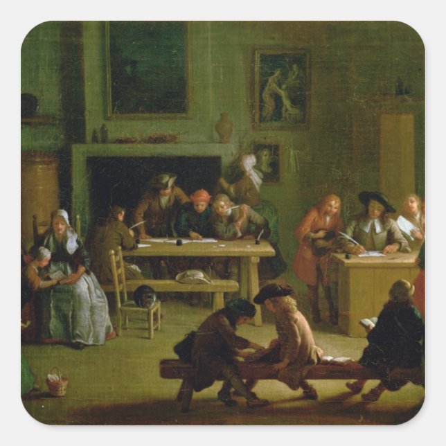 Interior of a Schoolroom Square Sticker (Front)