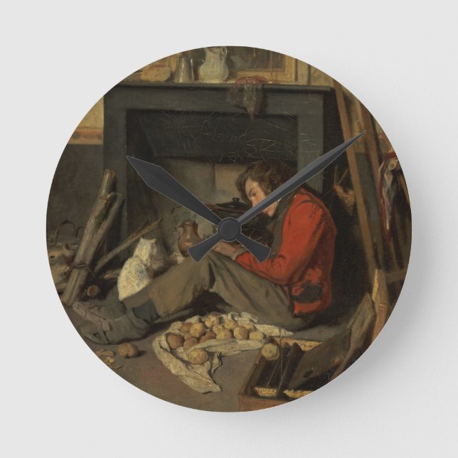 Interior of a Studio, 1845 (oil on canvas) Round Clock (Front)