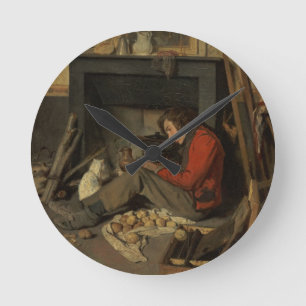 Interior of a Studio, 1845 (oil on canvas) Round Clock