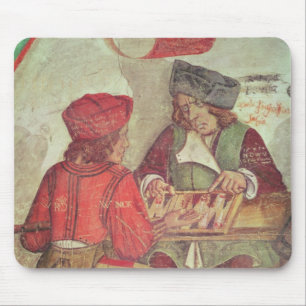 Interior of an Inn, detail of backgammon players Mouse Pad