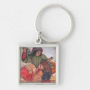 Interior of an Inn, detail of drinkers fighting Key Ring