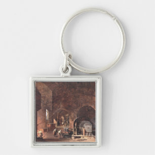 Interior of an Ironworks, c.1850-60 (oil on canvas Key Ring