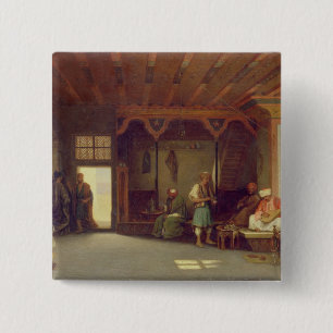 Interior of an Oriental Cafe 15 Cm Square Badge