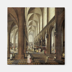 Interior of Antwerp Cathedral, c.1650 Magnet