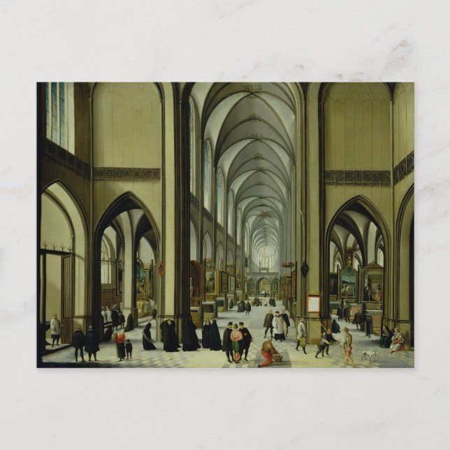 Interior of Antwerp cathedral Postcard (Front)
