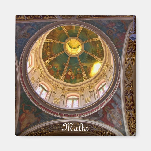 Interior of church in Malta Magnet (Front)