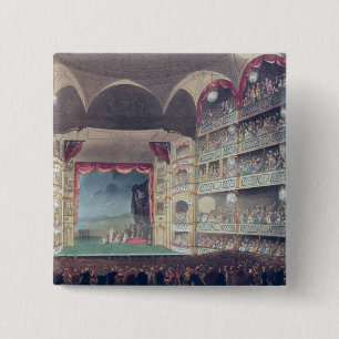 Interior of Drury Lane Theatre, 1808 15 Cm Square Badge