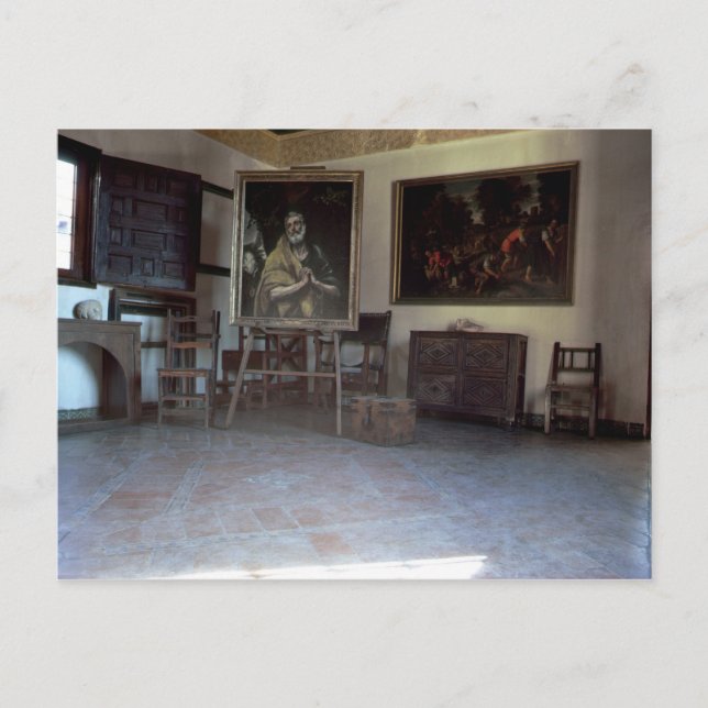 Interior of El Greco's  studio Postcard (Front)