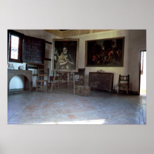 Interior of El Greco's studio Poster