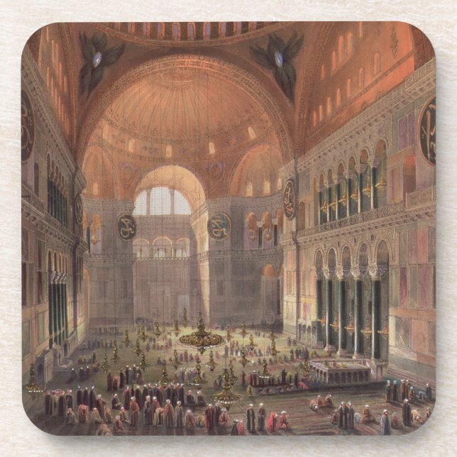 Interior of Haghia Sophia, Constantinople, pub. 18 Coaster (Front)
