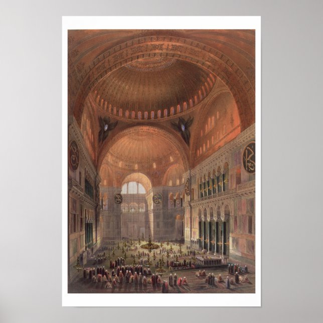 Interior of Haghia Sophia, Constantinople, pub. 18 Poster (Front)