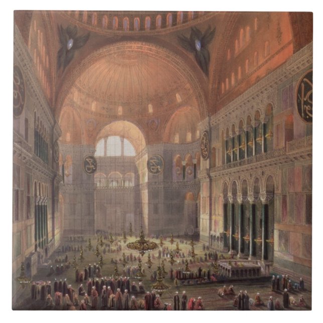 Interior of Haghia Sophia, Constantinople, pub. 18 Tile (Front)