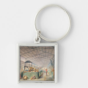 Interior of Les Halles, 1835 Key Ring