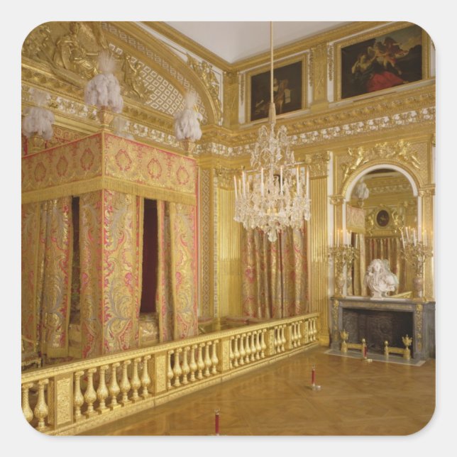 Interior of Louis XIV's bedroom, 1701-23 Square Sticker (Front)