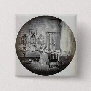 Interior of Muckross House, c.1865 (albumen print) 15 Cm Square Badge