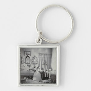Interior of Muckross House, c.1865 (albumen print) Key Ring