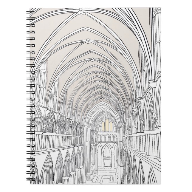 Interior of Salisbury Cathedral | Line Drawing Notebook (Front)