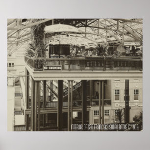 Interior of San Francisco Sutro Baths 1908 Poster