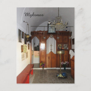 Interior of small church, Mykonos Postcard