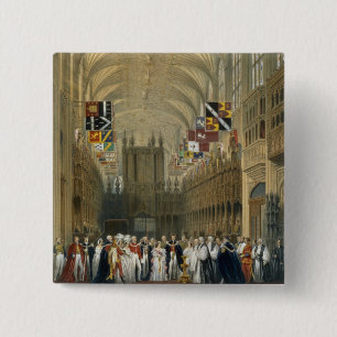Interior of St George's Chapel, 1838 (colour litho 15 Cm Square Badge