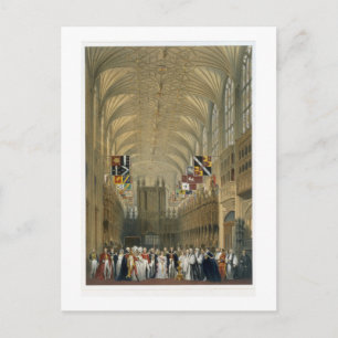 Interior of St George's Chapel, 1838 (colour litho Postcard