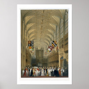 Interior of St George's Chapel, 1838 (colour litho Poster