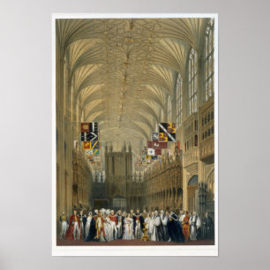 Interior of St George's Chapel, 1838 (colour litho Poster