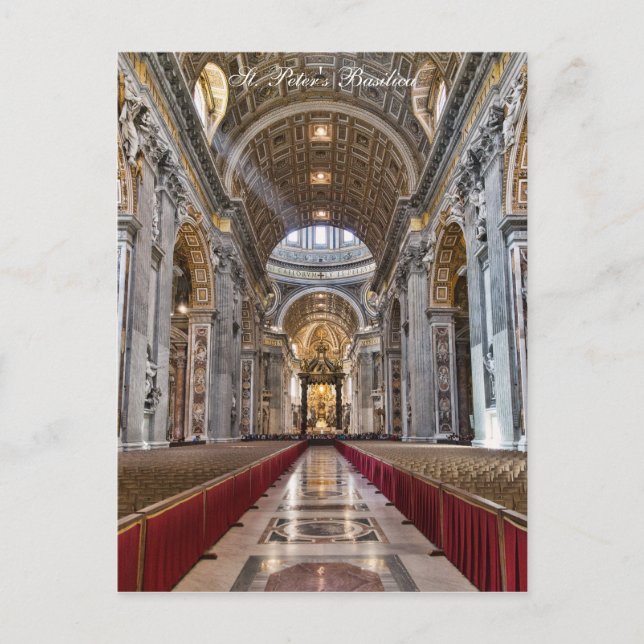 Interior of St. Peter's Basilica Postcard (Front)