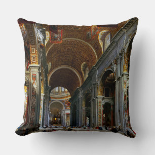 Interior of St. Peter's Basilica, Rome Cushion